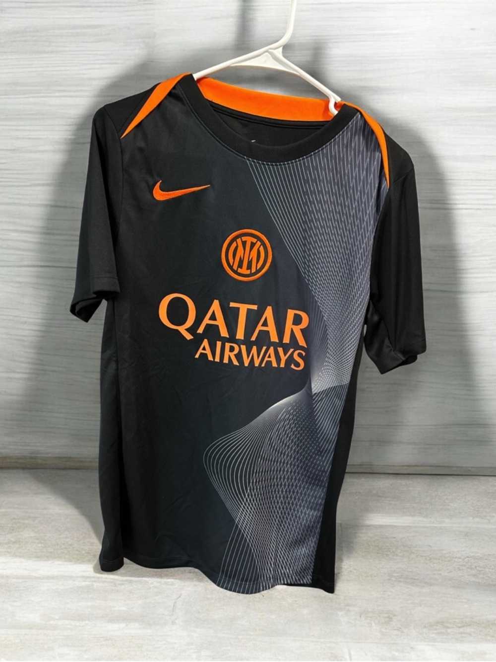 Nike Men’s Black & Orange Qatar Airways Football Jersey